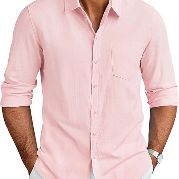 COOFANDY Men's Long Sleeve Button Down Shirts Casual Shirt - Picture 1 of 8